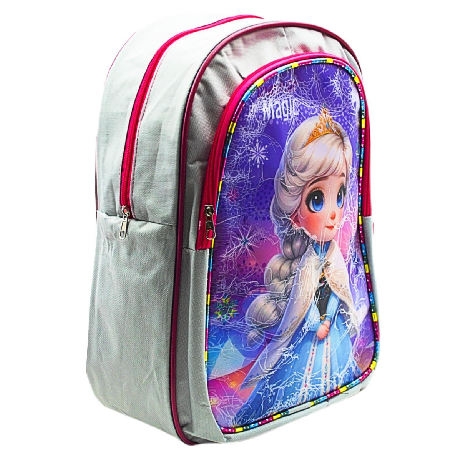 Gen-OfGen-Of 2 Bölmeli Elsa Okul Sırt Çantası Ve Beslenme Çantası Gri KOD:1308