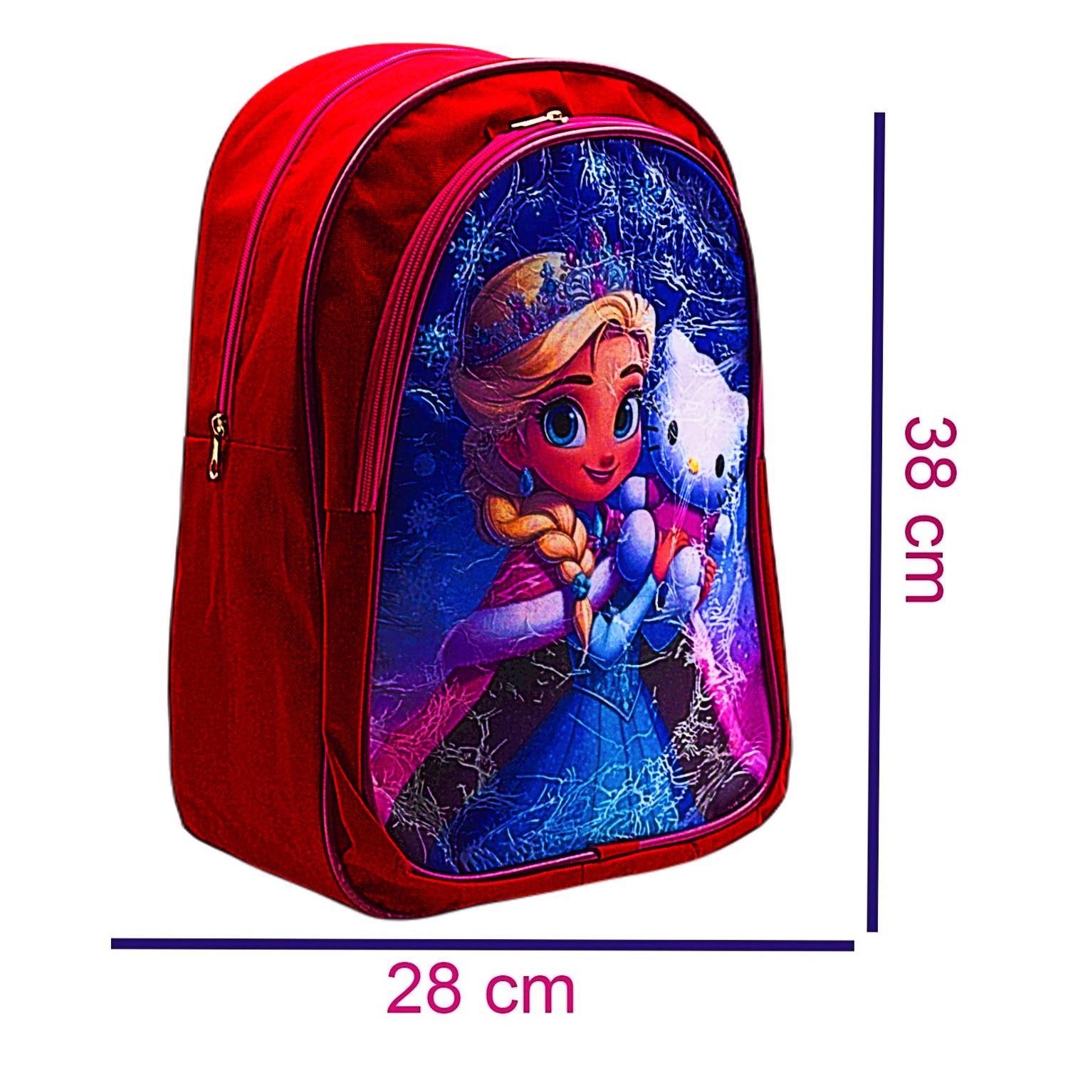 Gen-OfGen-Of 2 Bölmeli Elsa Okul Sırt Çantası Ve Beslenme Çantası Kırmızı KOD:1308