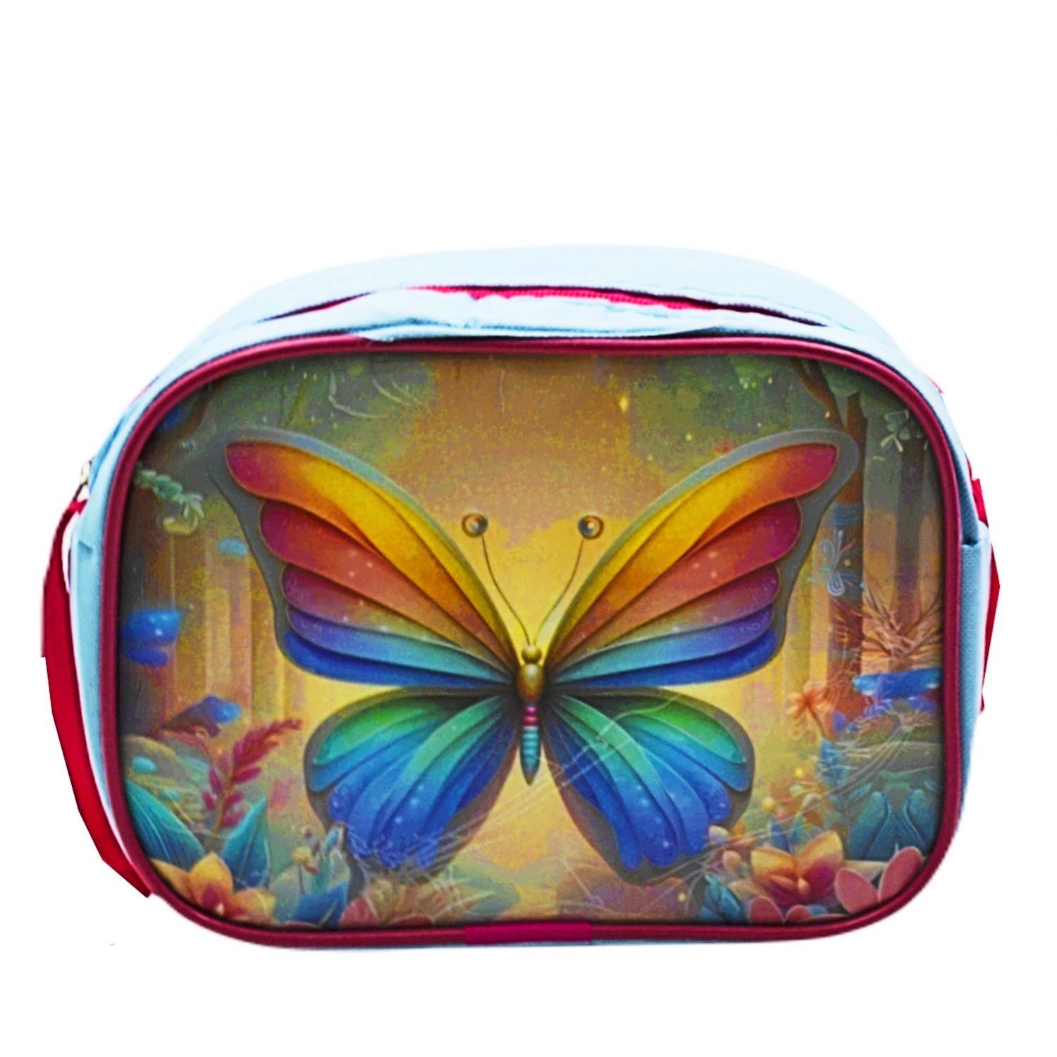 Gen-OfGen-Of 2 Bölmeli Kelebek Okul Sırt Çantası Ve Beslenme Çantası Turkuaz KOD:1308