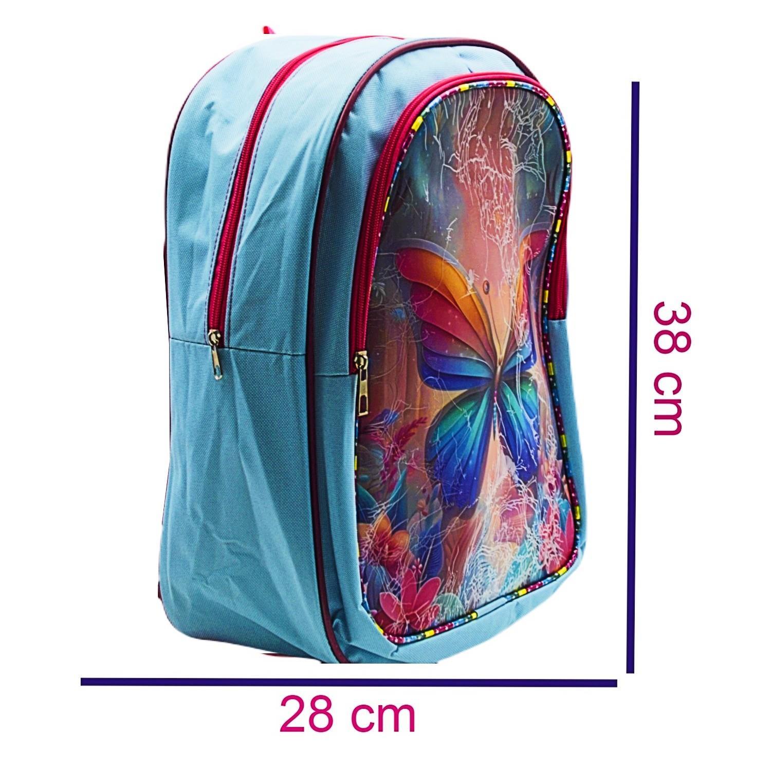 Gen-OfGen-Of 2 Bölmeli Kelebek Okul Sırt Çantası Ve Beslenme Çantası Turkuaz KOD:1308