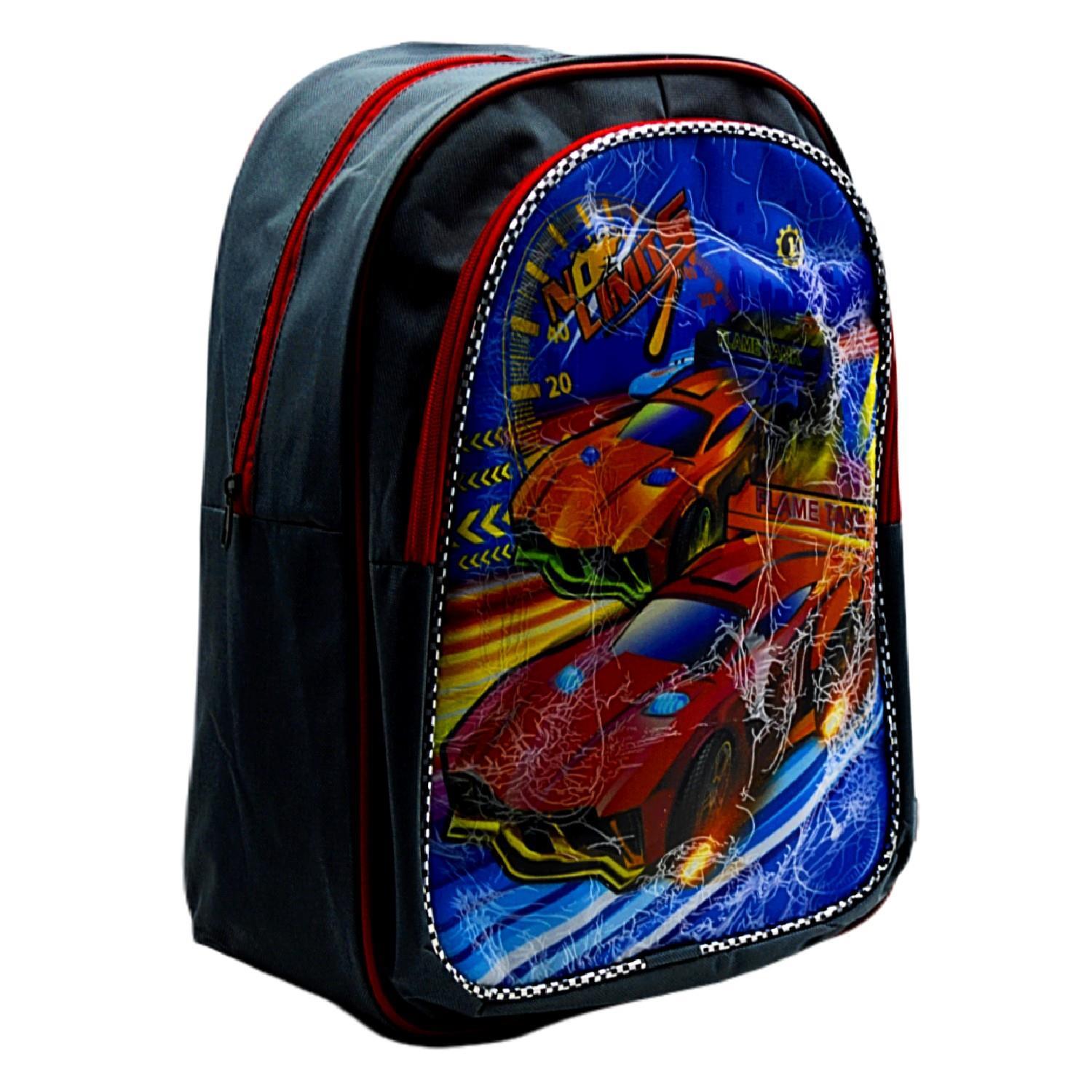 Gen-OfGen-Of 2 Bölmeli Yarış Arabası Okul Sırt Çantası Ve Beslenme Çantası Gri KOD:1309