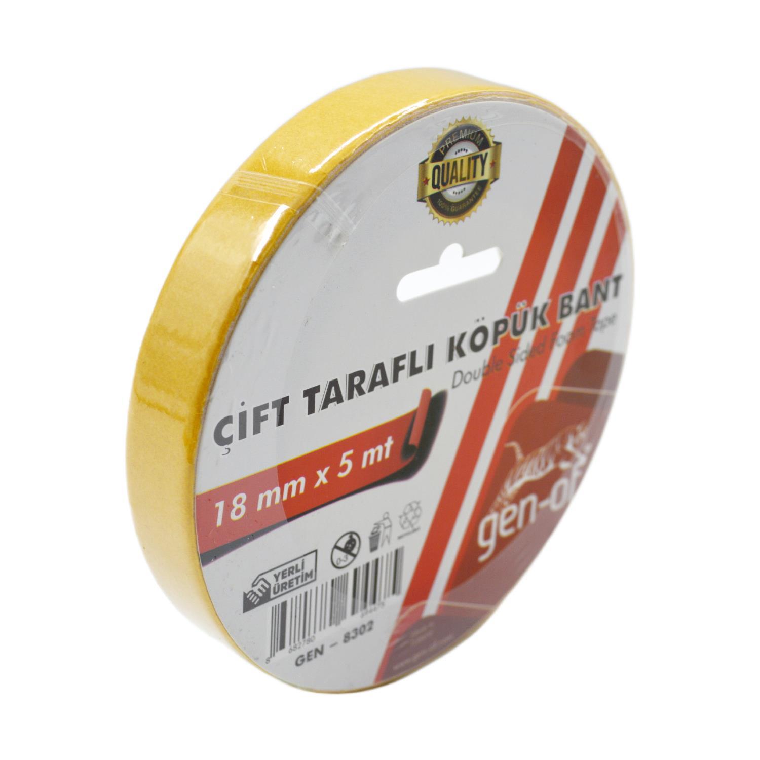 Gen-OfGen-Of Çift Taraflı Köpük Bant 18x5 m (GEN-8302)