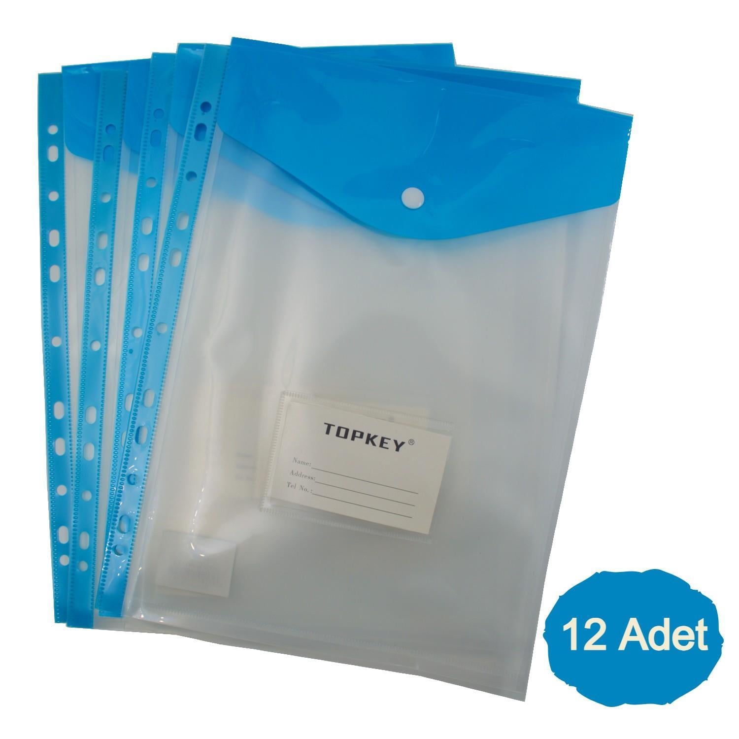 Gen-Of Çıtçıtlı Dosya A4 Üstten Kapaklı Mavi (4173-2) 12 Adet