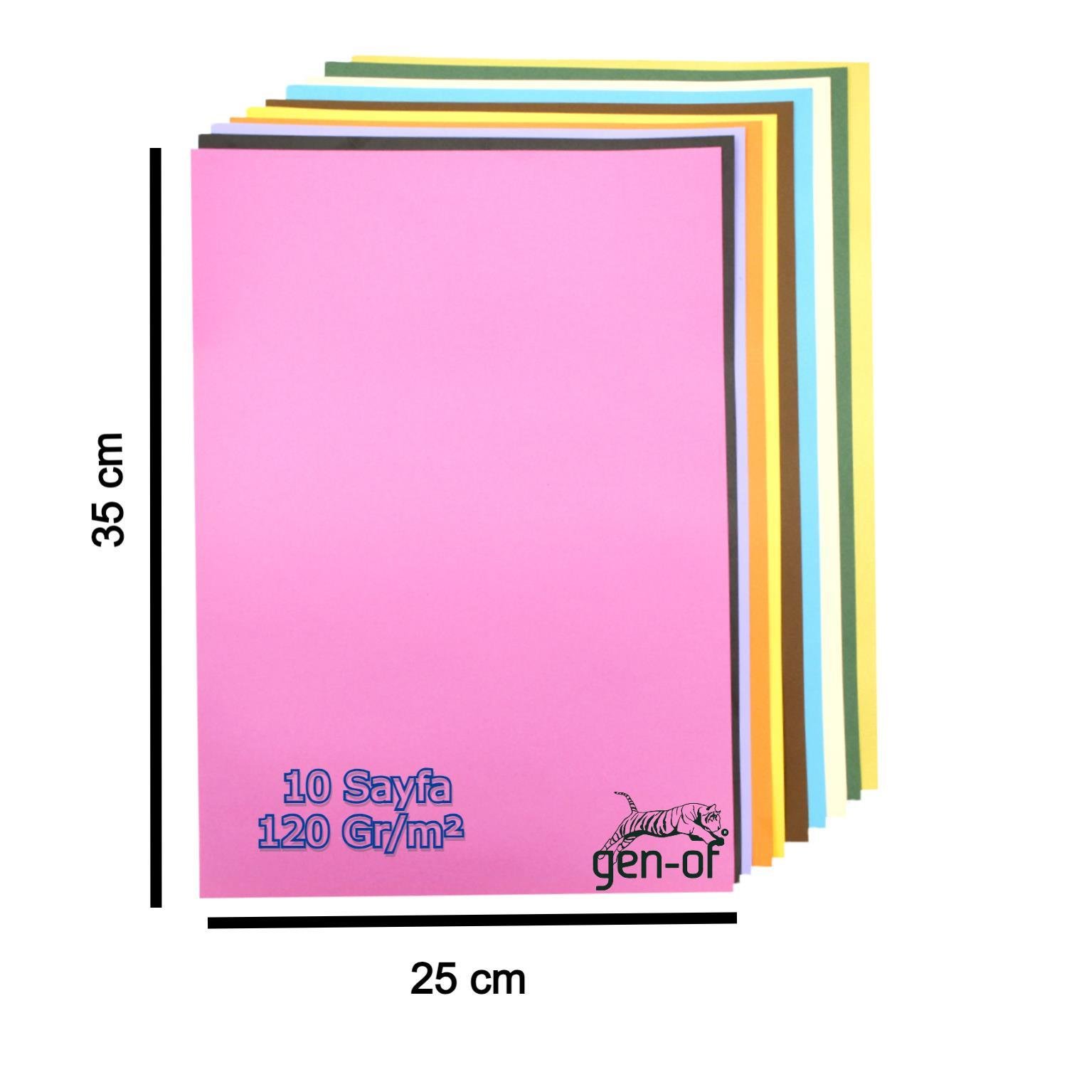 Gen-OfGen-Of Fon Kartonu 25x35 cm 120 Gr 10 Renk Karışık