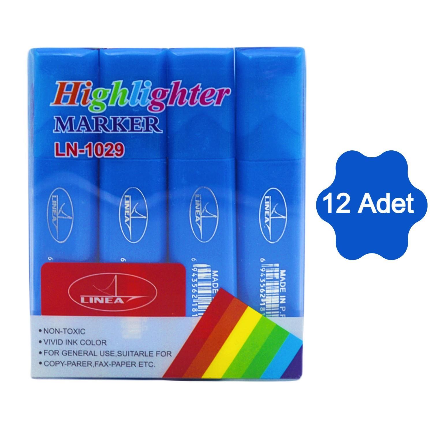 Gen-OfGen-Of Fosforlu Kalem Neon LN-1029 Mavi 12 Adet