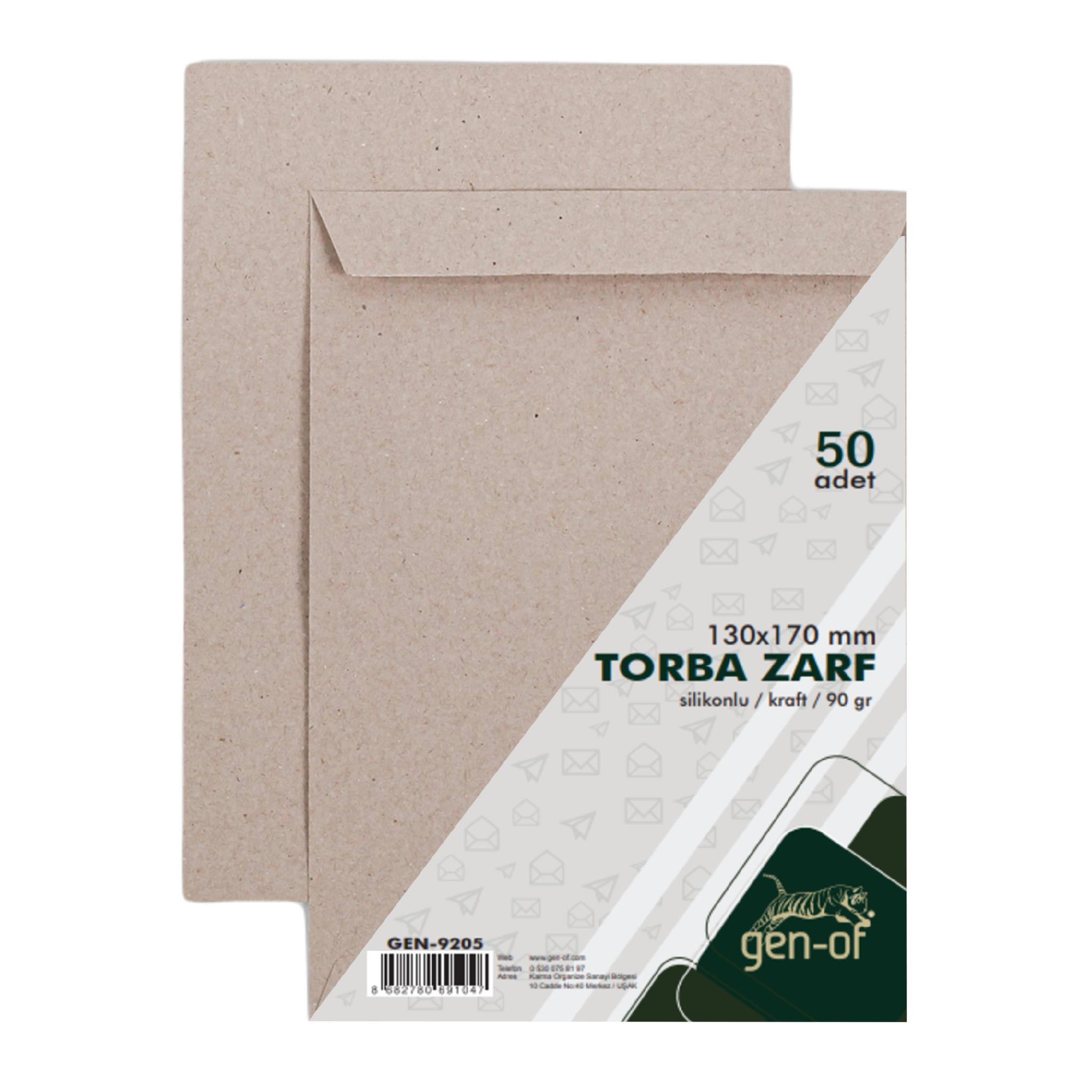 Gen-OfGen-Of Torba Zarf 13x17 Kraft 90 GR Silikonlu 100 lü