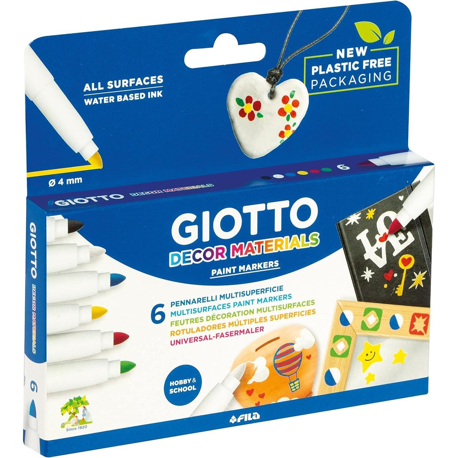 GiottoGiotto Dekor Malzemeleri Boyama Markörü 6 Renk (F45330000) (FLA1)