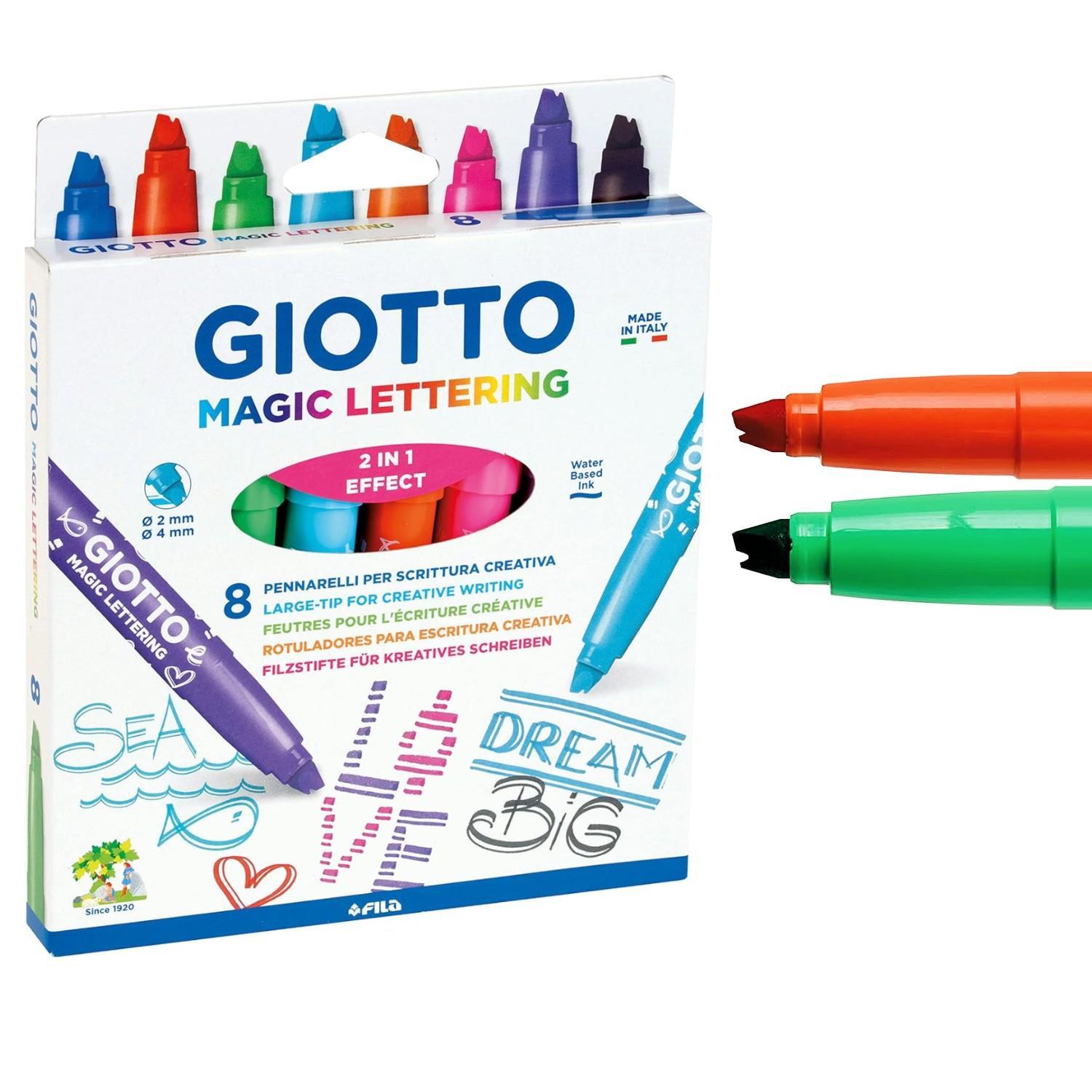 GiottoGiotto Magic Lettering 2 i 1 Arada Sihirli Effect Jumbo Keçeli Kalem 8 Renk (F426500) (FLA1)