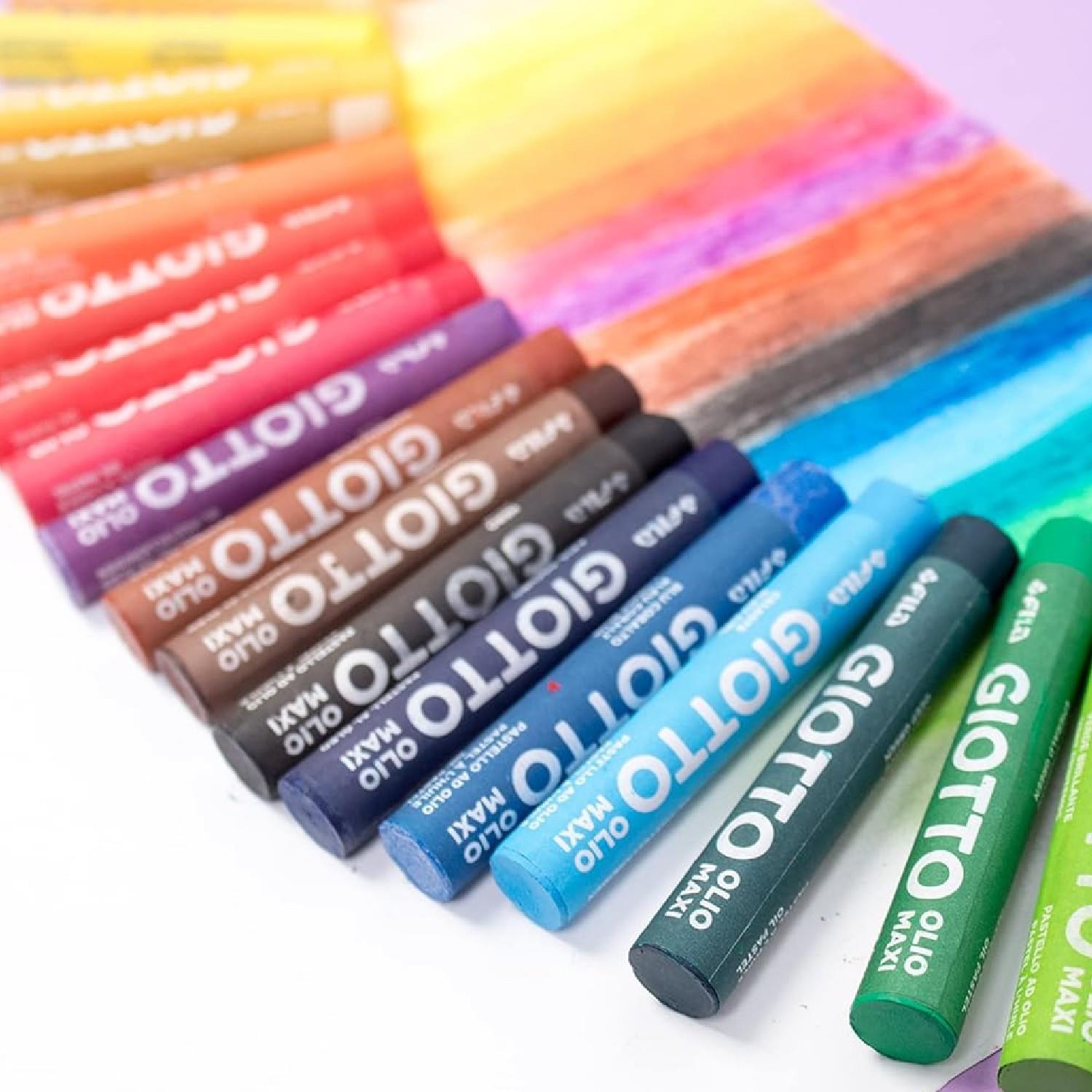 GiottoGiotto Olio Maxi Karton Kutu Yuvarlak Pastel Boya 12 Renk (F293400) (FLA1)