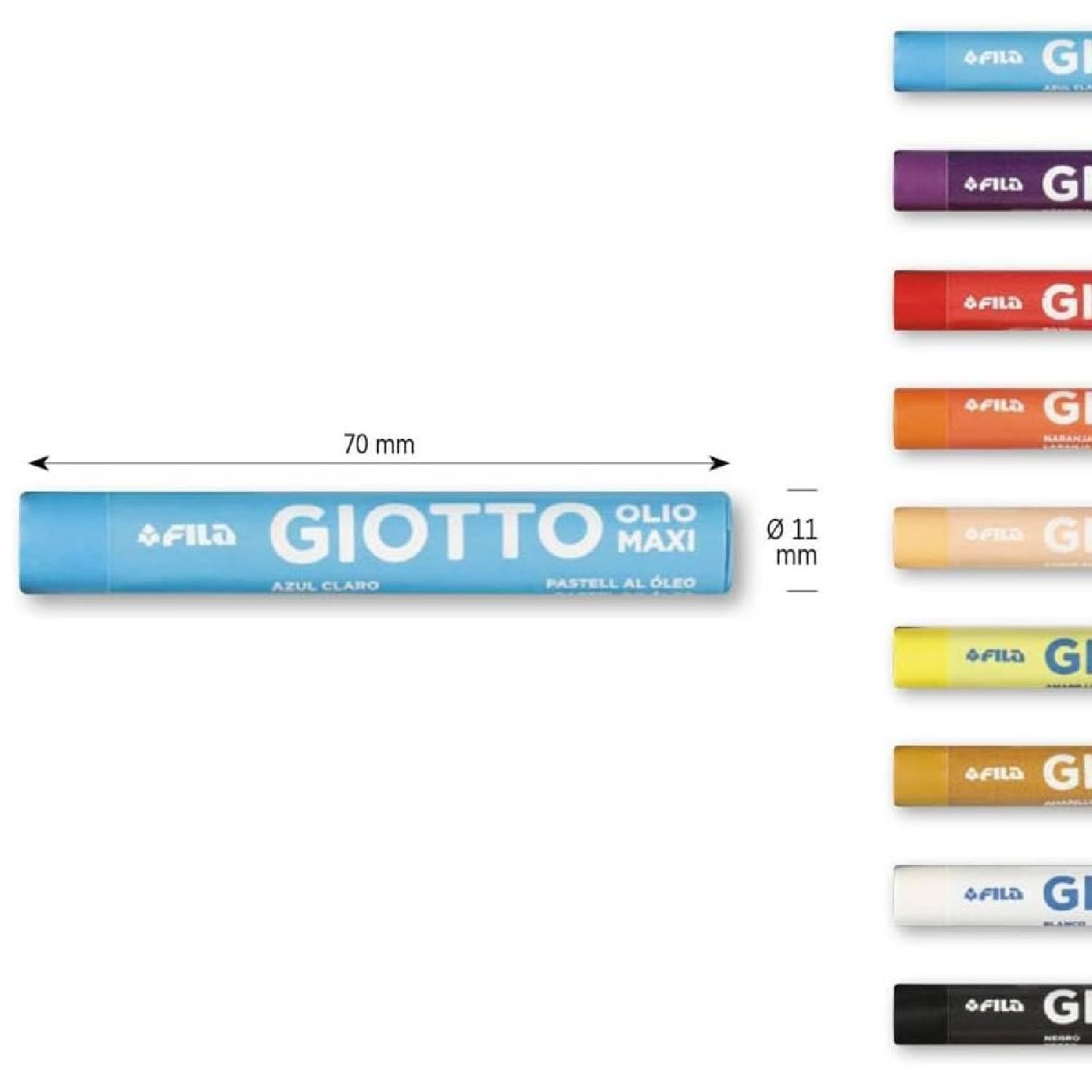 GiottoGiotto Olio Maxi Karton Kutu Yuvarlak Pastel Boya 12 Renk (F293400) (FLA1)