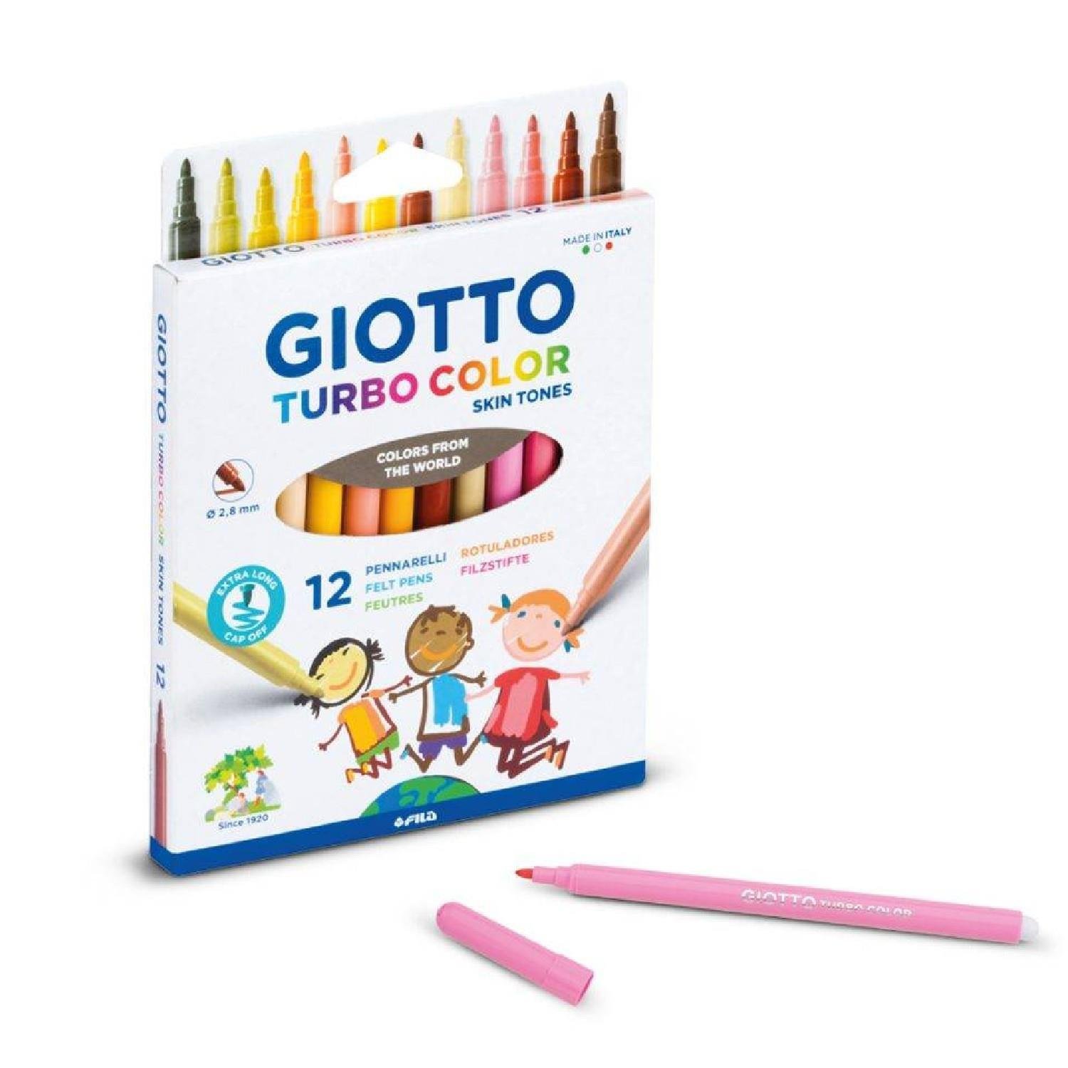 GiottoGiotto Turbo Color Skin Tones Keçeli Kalem 12 Renk (F526900) (FLA1)