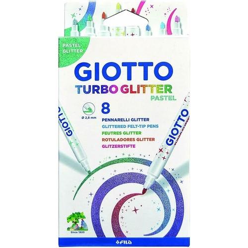 GiottoGiotto Turbo Glitter Pastel Keçeli Kalem 8 Renk (426300) (FLA1)