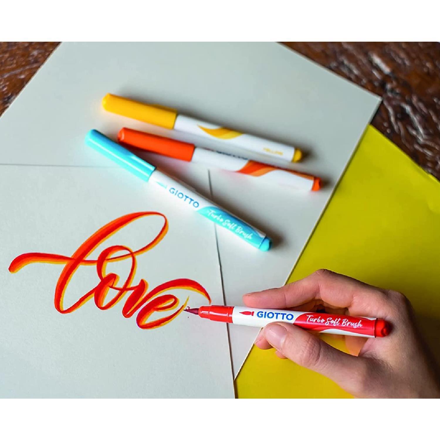 GiottoGiotto Turbo Soft Brush Marker Fırça Uçlu Kalem 10 Renk (F426800) (FLA1)