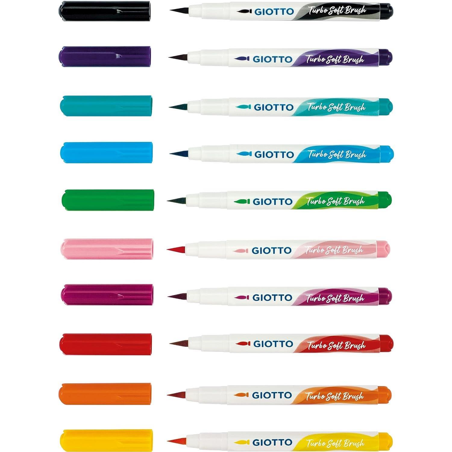 GiottoGiotto Turbo Soft Brush Marker Fırça Uçlu Kalem 10 Renk (F426800) (FLA1)