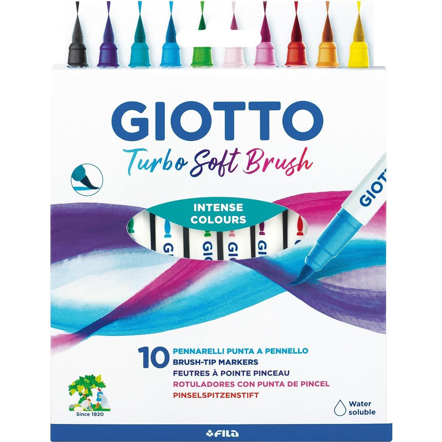GiottoGiotto Turbo Soft Brush Marker Fırça Uçlu Kalem 10 Renk (F426800) (FLA1)