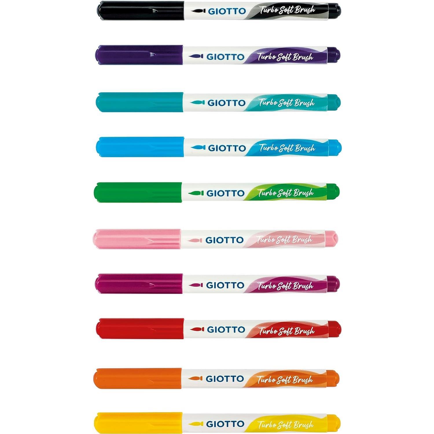GiottoGiotto Turbo Soft Brush Marker Fırça Uçlu Kalem 10 Renk (F426800) (FLA1)