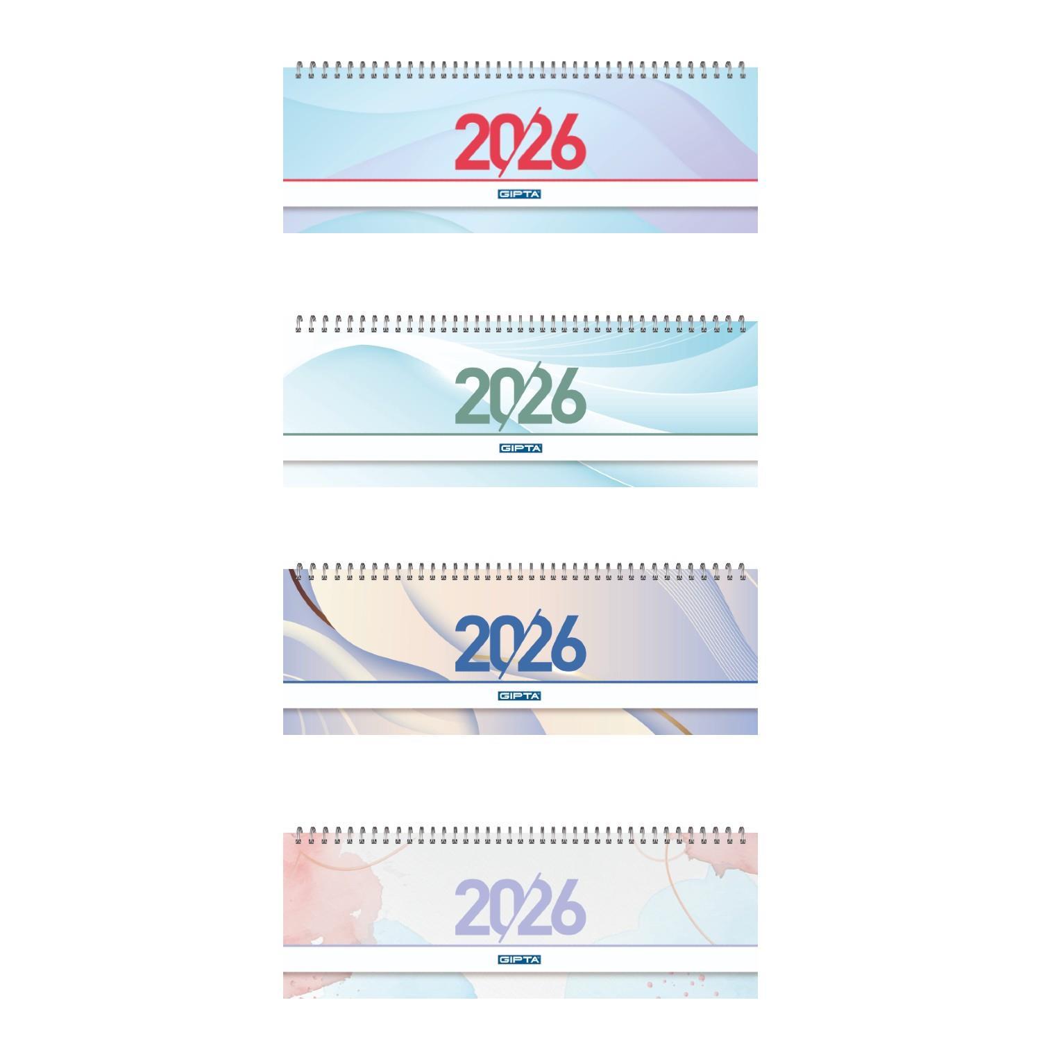 GıptaGıpta Brite 2026 12x33 Spiralli Haftalık Beyaz Masa Takvimi 504-BTK