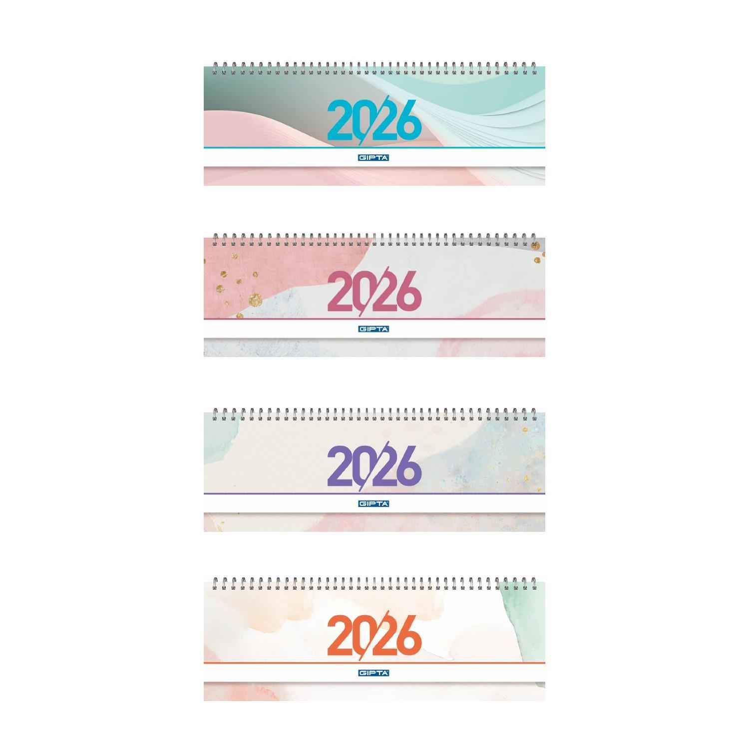 GıptaGıpta Brite 2026 12x33 Spiralli Haftalık Beyaz Masa Takvimi 504-BTK