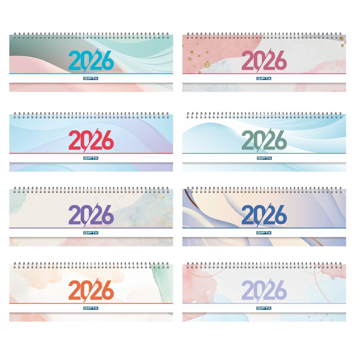 GıptaGıpta Brite 2026 12x33 Spiralli Haftalık Beyaz Masa Takvimi 504-BTK