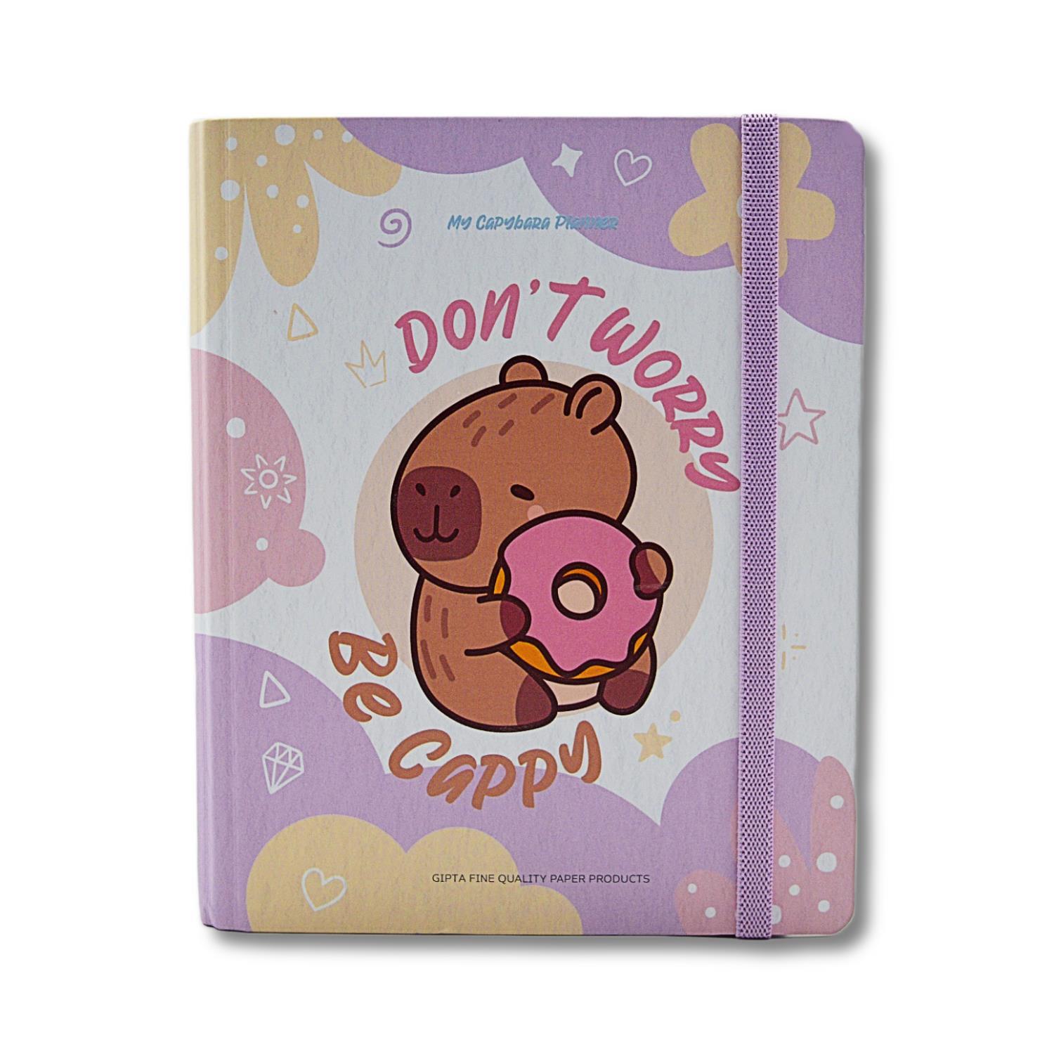 GıptaGıpta Capybara A5 120 Yaprak Sert Kapak Spiralli Lastikli Ayraçlı Planner Defter (7827)