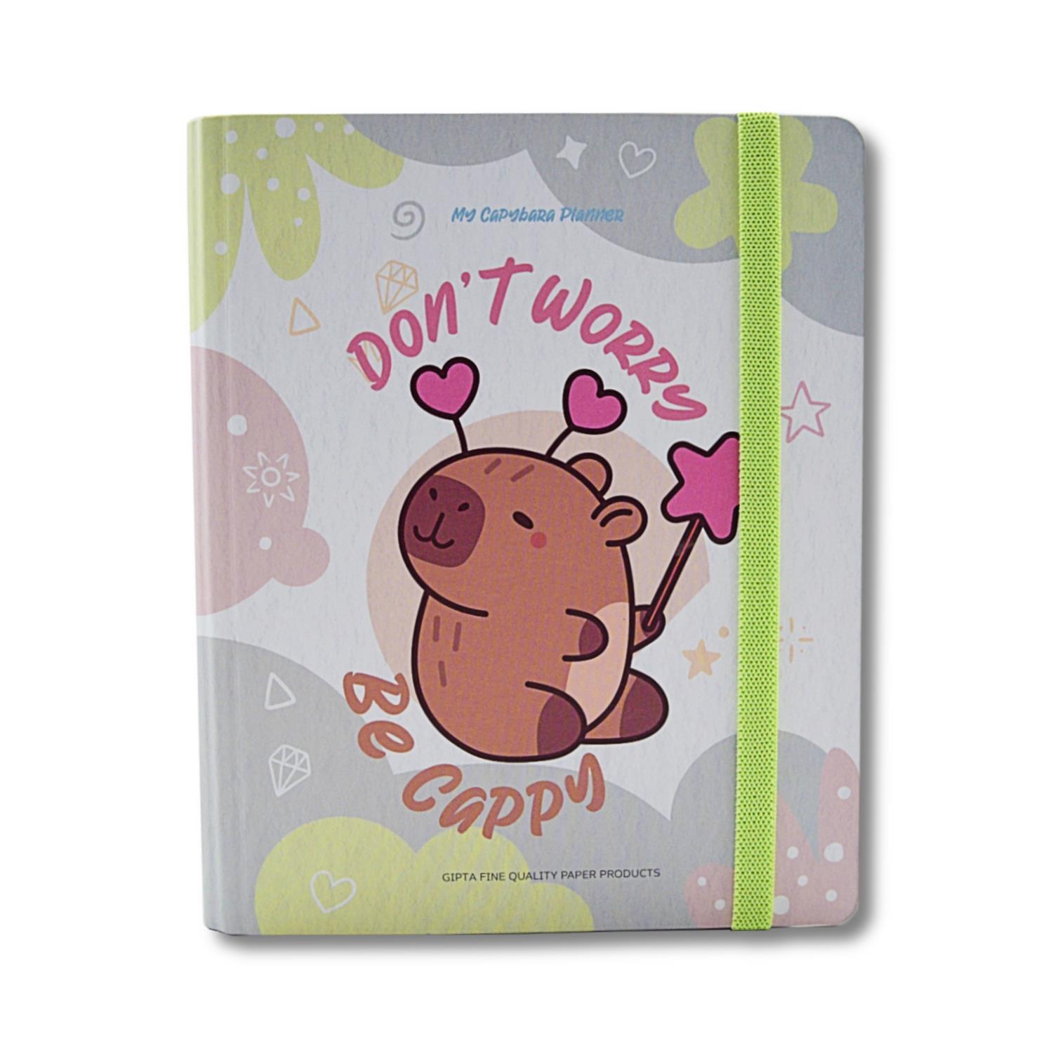 GıptaGıpta Capybara A5 120 Yaprak Sert Kapak Spiralli Lastikli Ayraçlı Planner Defter (7827)