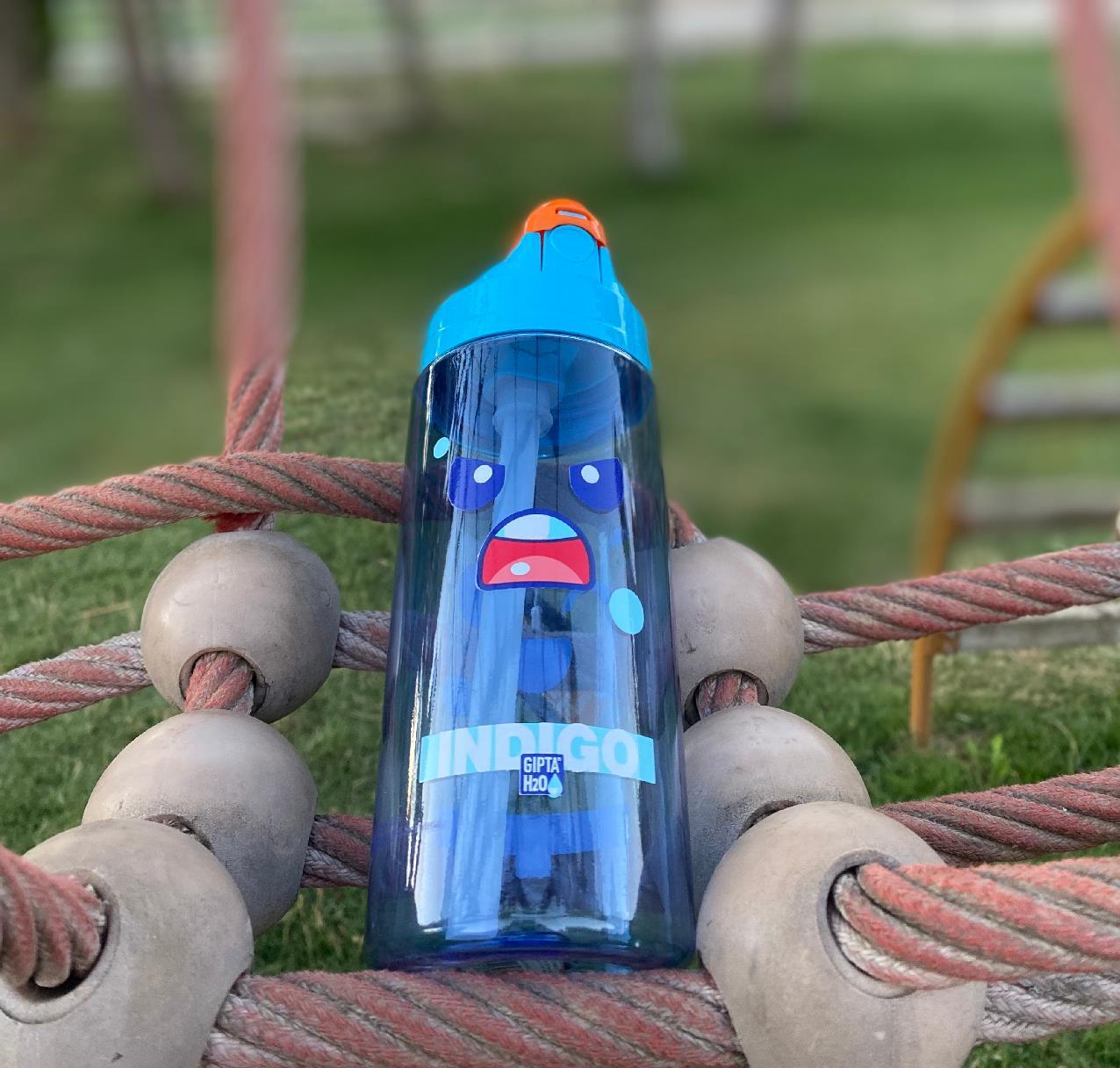 GıptaGıpta İndigo Tritan Desenli Pipetli Matara 500 Cc