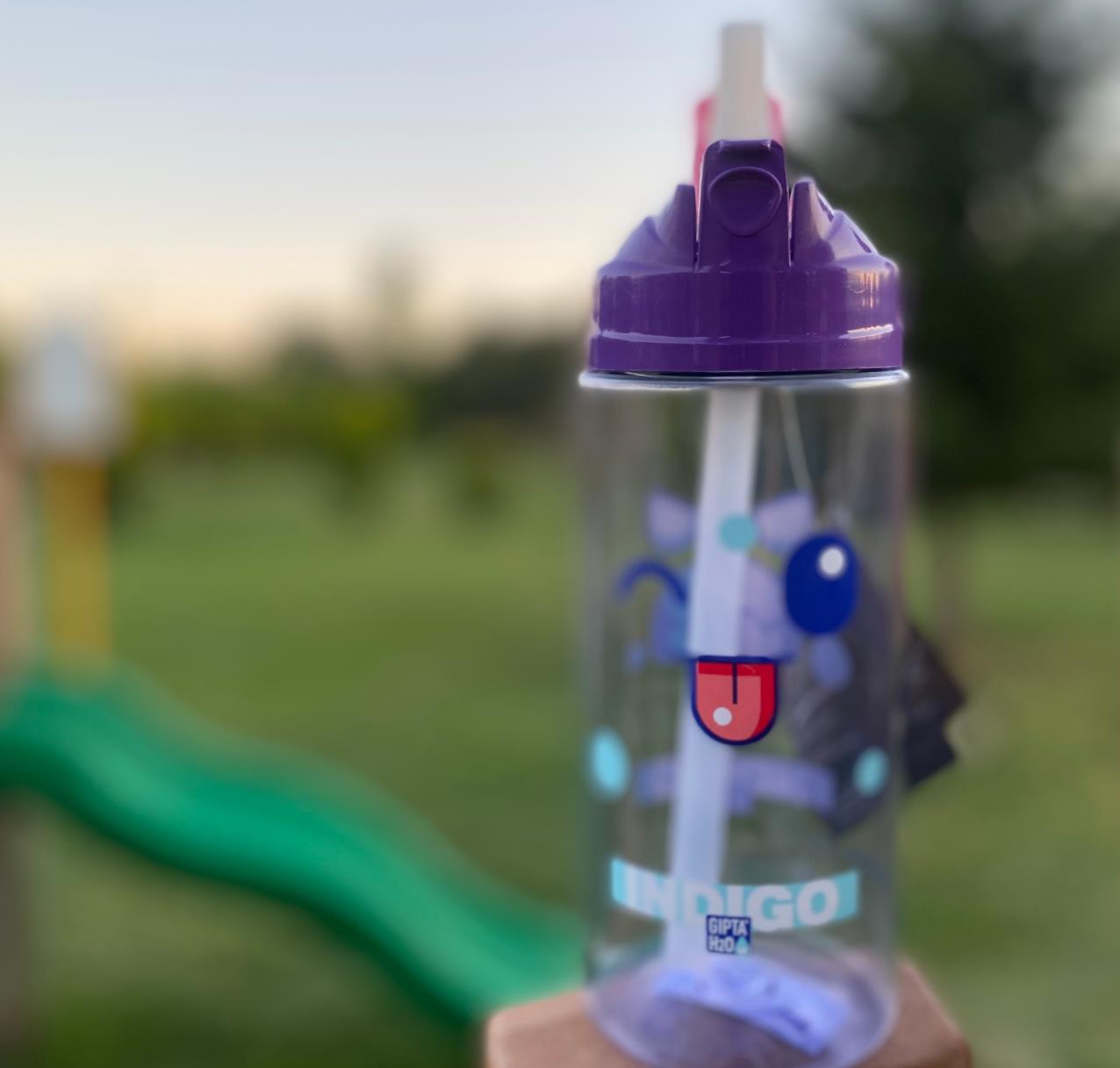 GıptaGıpta İndigo Tritan Desenli Pipetli Matara 500 Cc