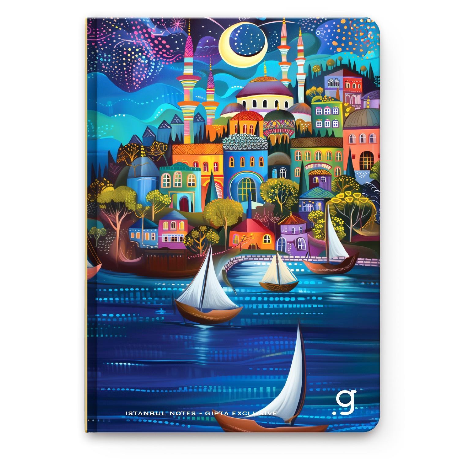 GıptaGıpta İstanbul Sert Kapak Dikişli Not Defteri 13x21 96 Yaprak Çizgili (7337) 