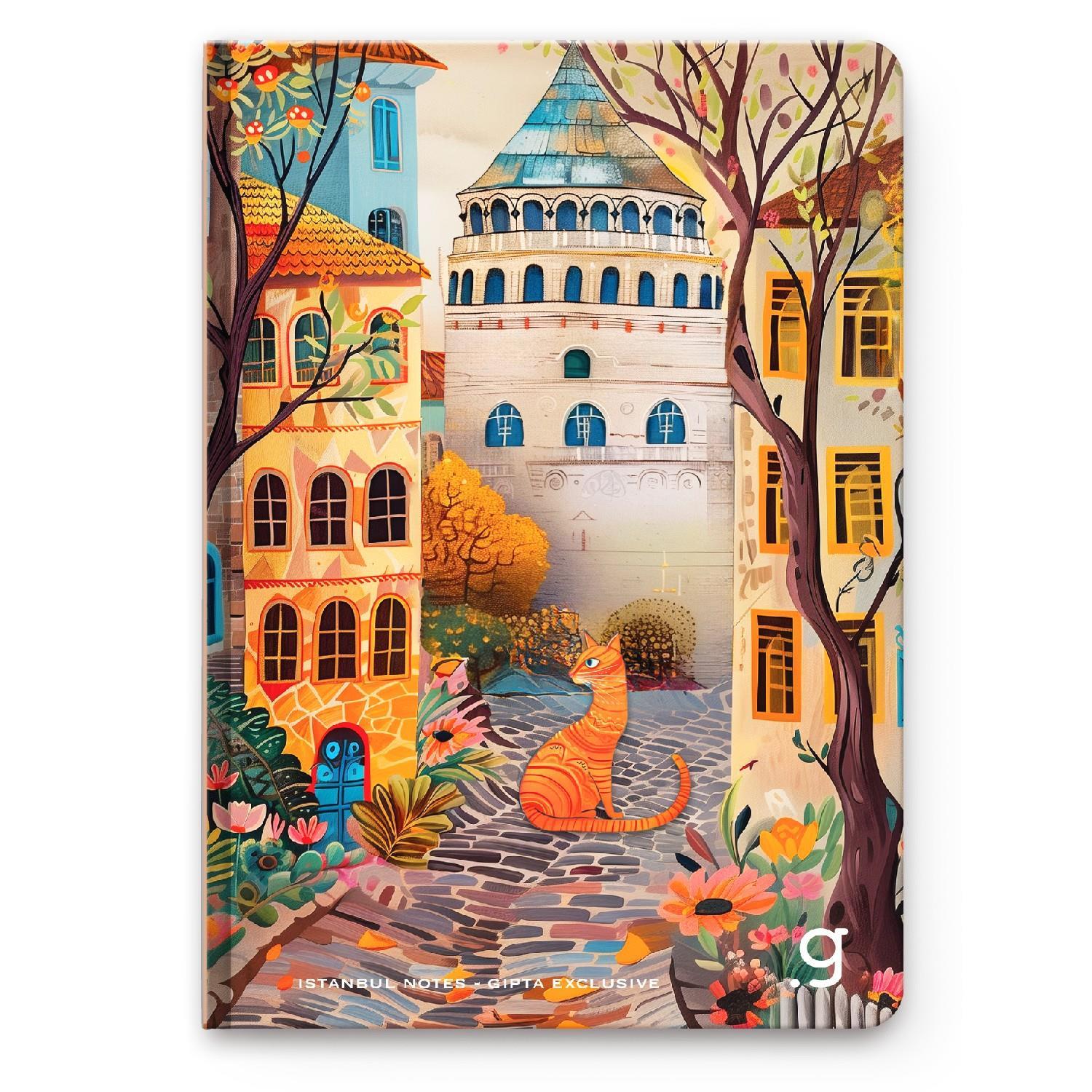 GıptaGıpta İstanbul Sert Kapak Dikişli Not Defteri 13x21 96 Yaprak Çizgili (7337) 