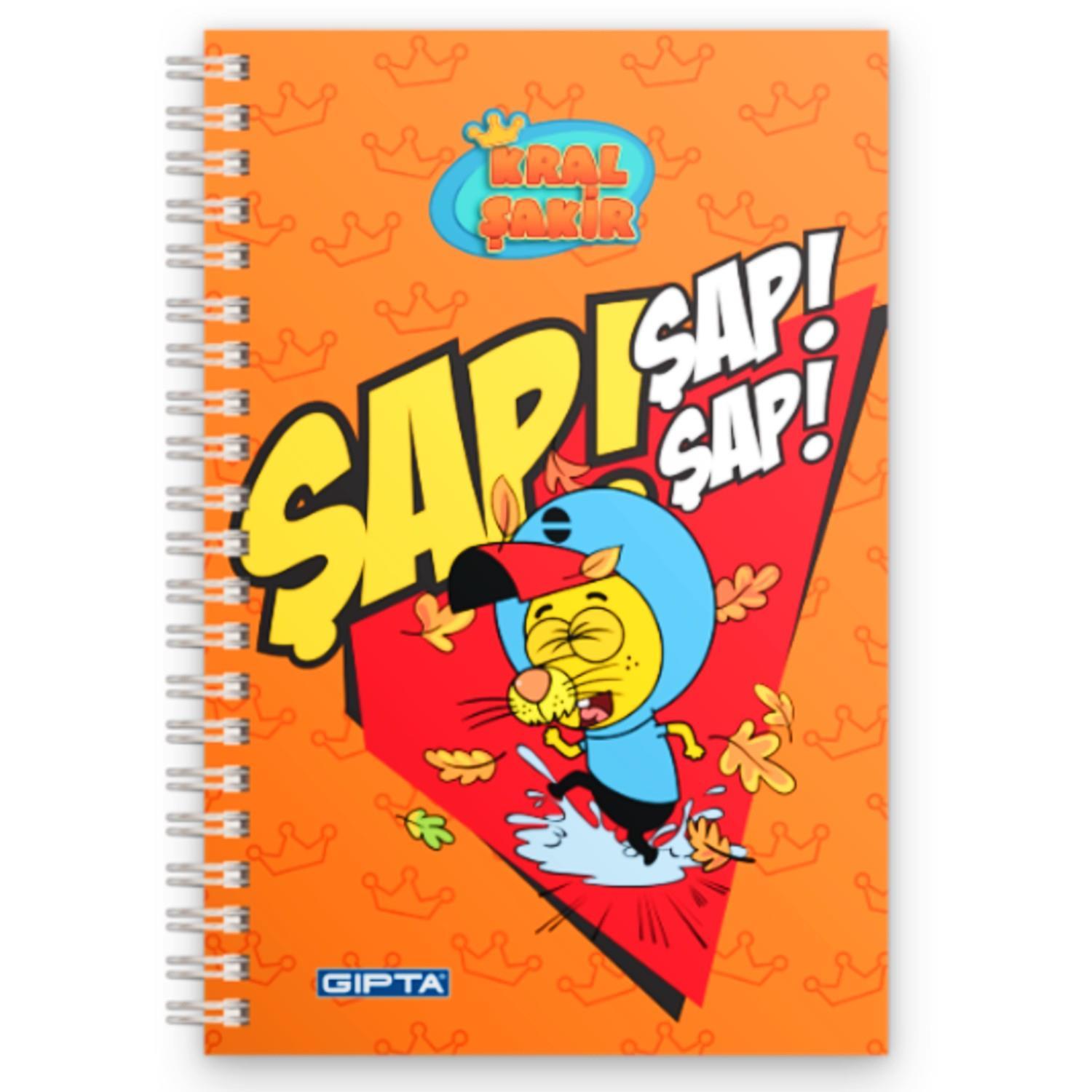 GıptaGıpta Kral Şakir Karton Kapak Spiralli Not Defteri A6 80 Yaprak Çizgili (6014)