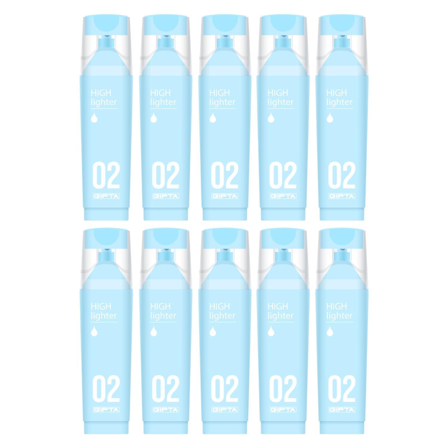 GıptaGıpta Macaron Kesik Uç Pastel Mavi Fosforlu Kalem 10 Adet