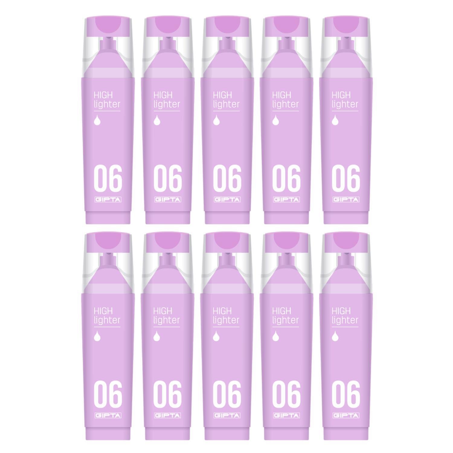 GıptaGıpta Macaron Kesik Uç Pastel Mor Fosforlu Kalem 10 Adet