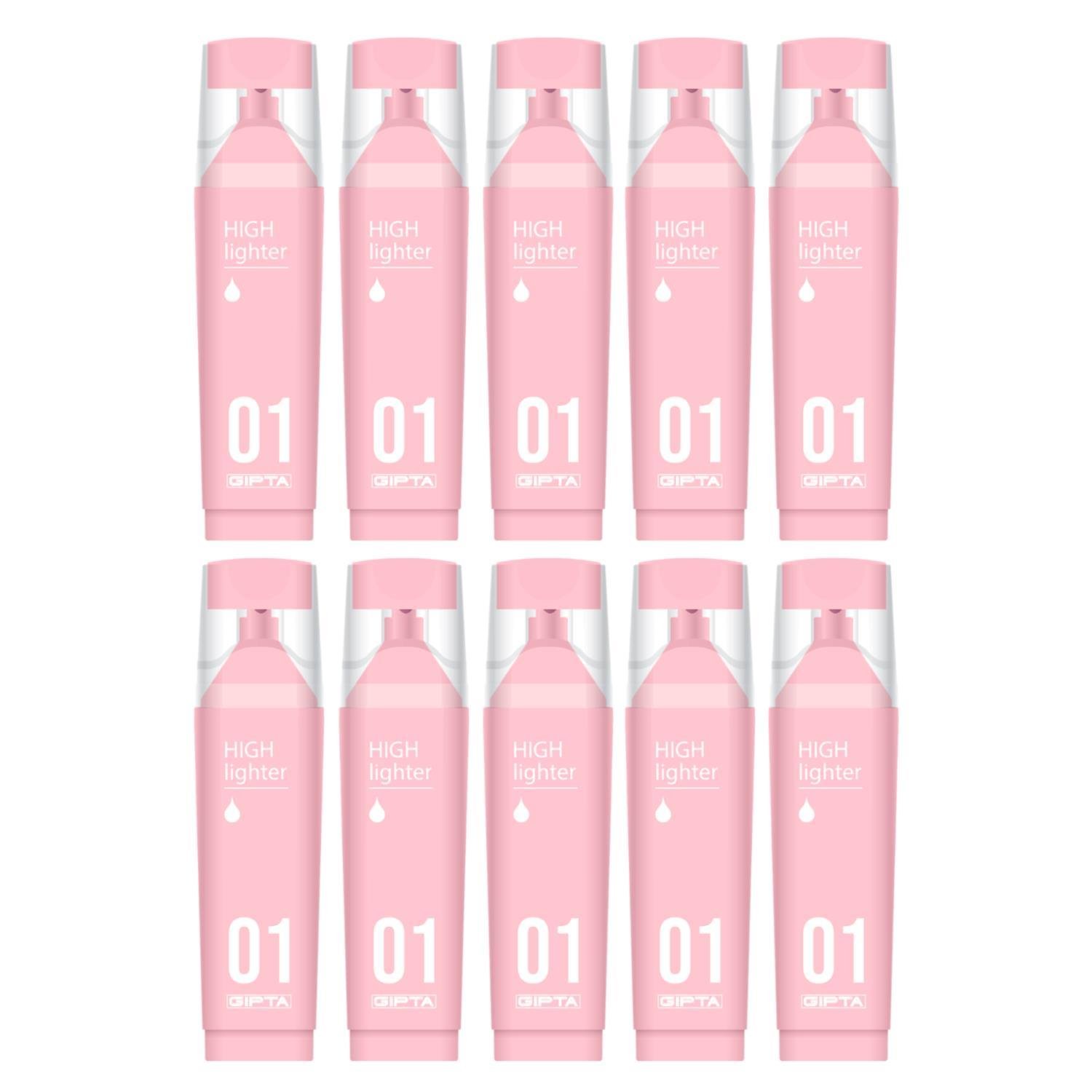 GıptaGıpta Macaron Kesik Uç Pastel Pembe Fosforlu Kalem 10 Adet