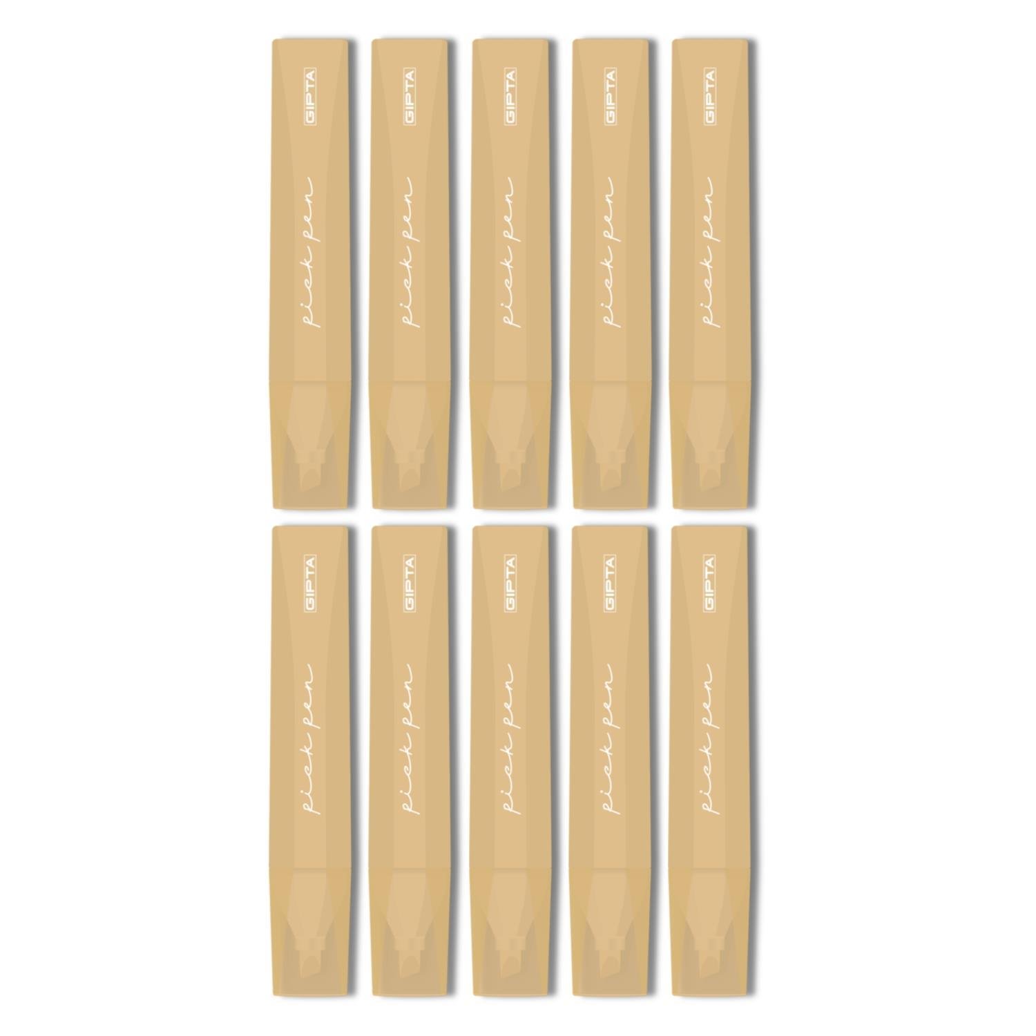 GıptaGıpta Pickpen Kesik Uç Fosforlu Kalem Gold (F1551) 10 Adet