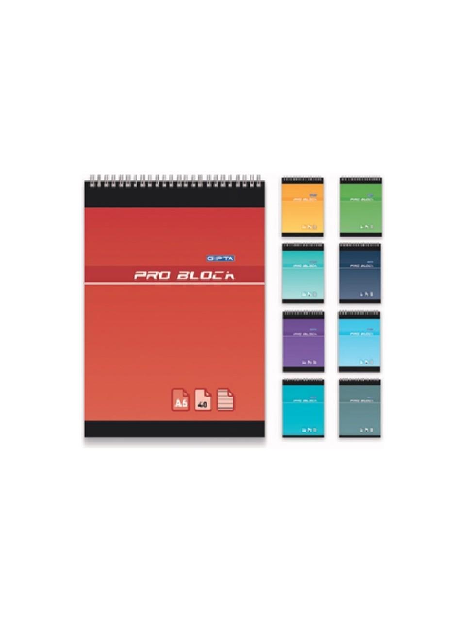 GIPTAGıpta Pro Block Yaprak Karton Kapak Spiralli Not Defteri A6 40 Çizgili (1498)