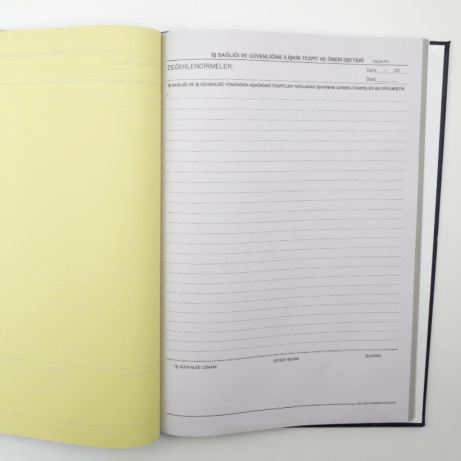 GülpaşGülpaş 21x30 3 Nüsha Suni Deri Ciltli İş Sağlığı ve İş Güvenliğine İlişkin Tespit ve Öneri Defteri Kod:232