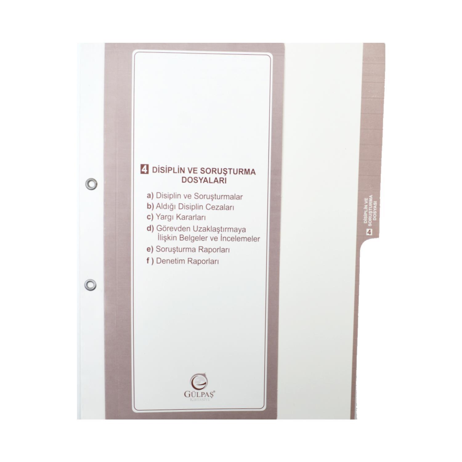 GülpaşGülpaş Öğretmen Özlük Dosyası İçi 8 Dosya Kod:699