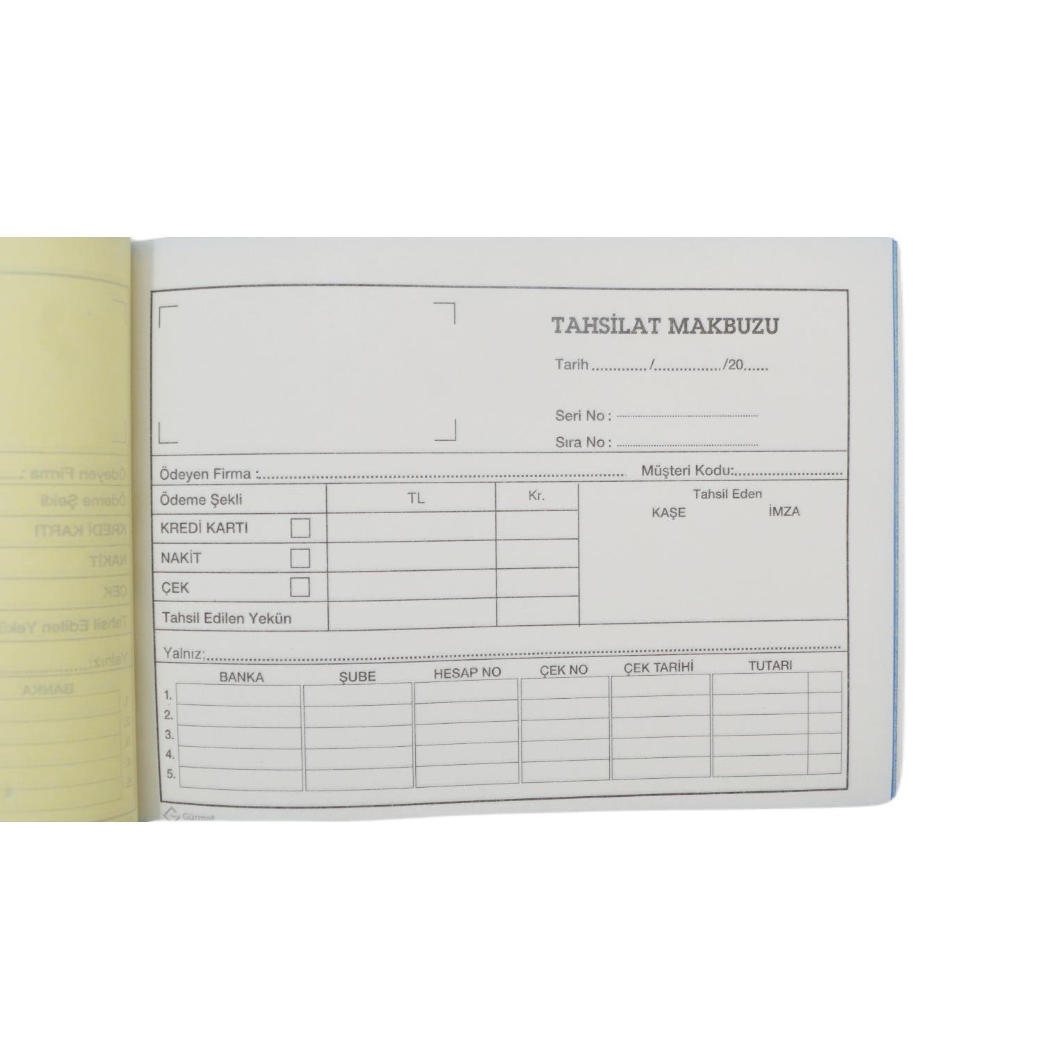 GürmatGürmat Tahsilat Makbuzu Otokopili 9.5x13.5 cm 50x2 Nüsha Kod:32