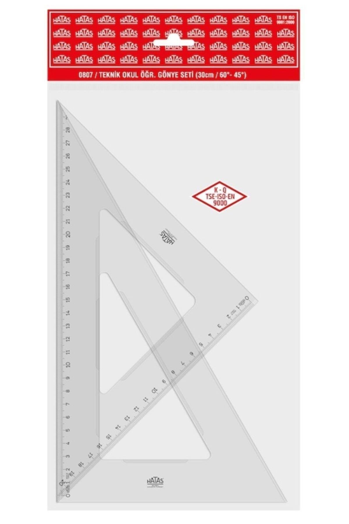 HATASHatas Teknik Okul Öğrenci Gönye Seti 30 cm 60-45 Derece (0807)