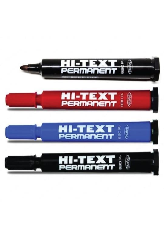 Hi-TextHi-Text 830PB Permanent Marker Yuvarlak Uç Mavi Kırmızı Siyah
