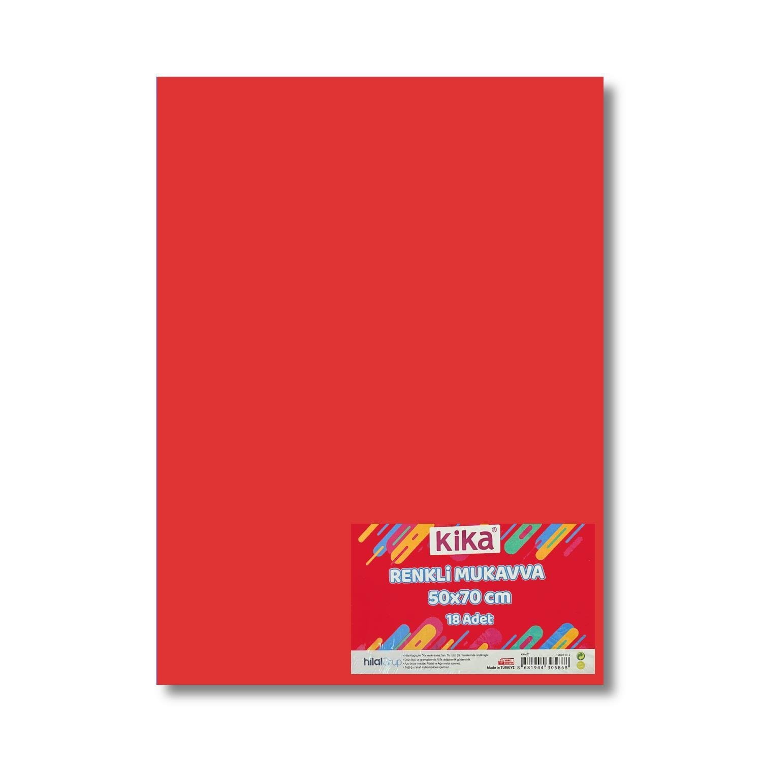KikaKika 50x70 Mukavva Kırmızı 18 Adet