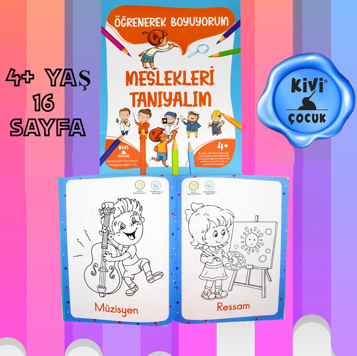 KİVİ ÇOCUKKivi Çocuk 4+ Yaş Öğrenerek Boyuyorum Meslekleri Tanıyalım KTP