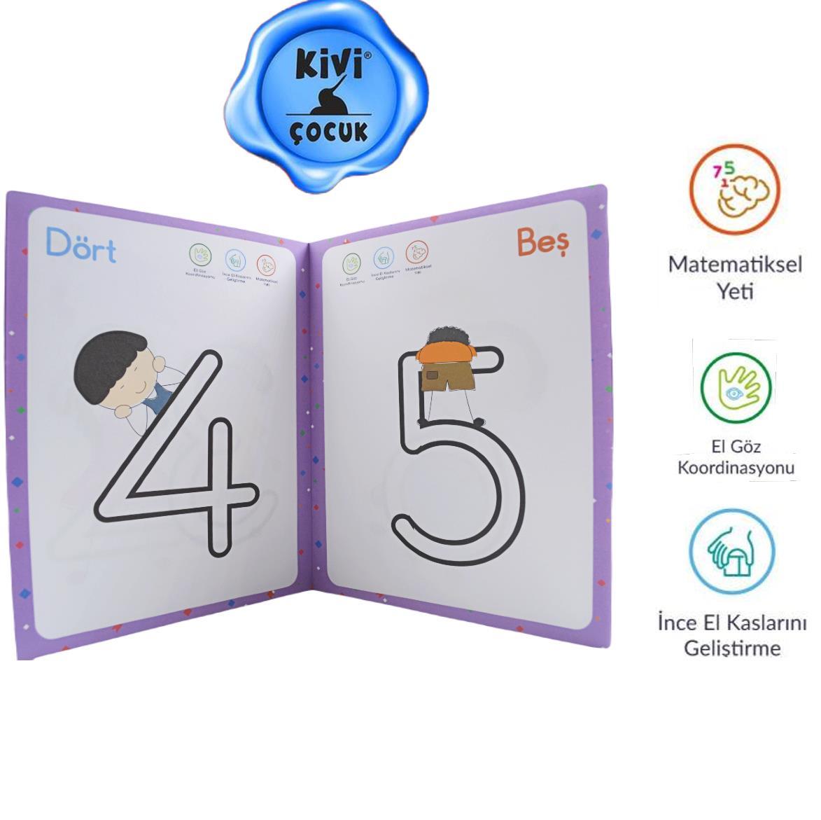 KİVİ ÇOCUKKivi Çocuk 4+ Yaş Öğrenerek Boyuyorum Sayıları Tanıyalım KTP