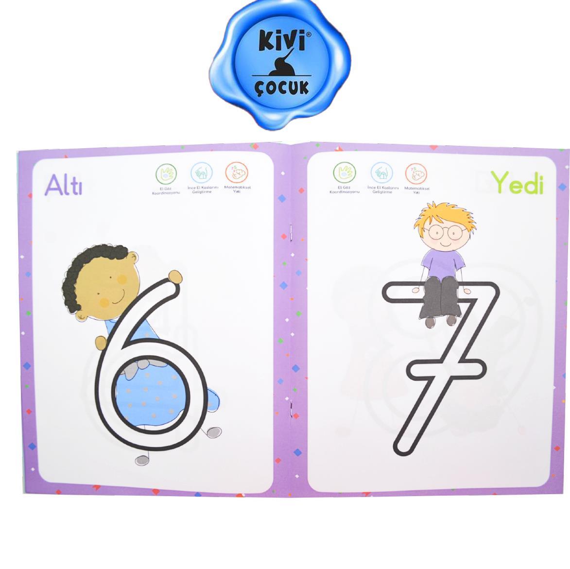 KİVİ ÇOCUKKivi Çocuk 4+ Yaş Öğrenerek Boyuyorum Sayıları Tanıyalım KTP