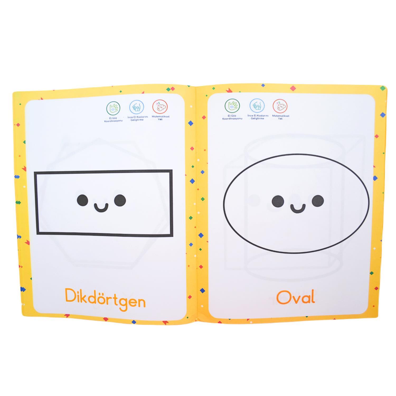 KİVİ ÇOCUKKivi Çocuk 4+ Yaş Öğrenerek Boyuyorum Şekillleri Tanıyalım KTP