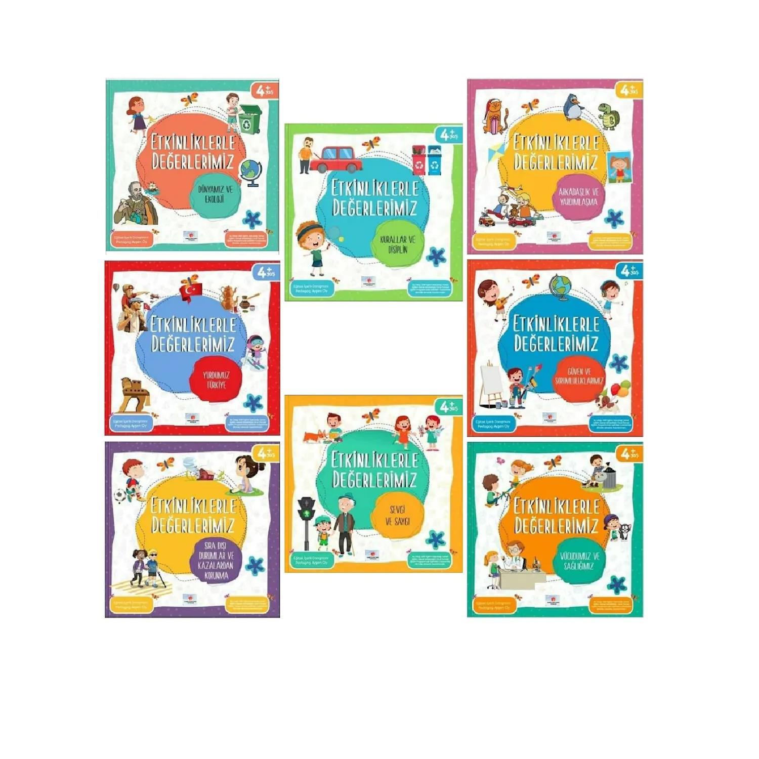 KİVİ ÇOCUKKivi Çocuk Etkinliklerle Değerlerimiz Serisi 8 Li Kitap Set KTP
