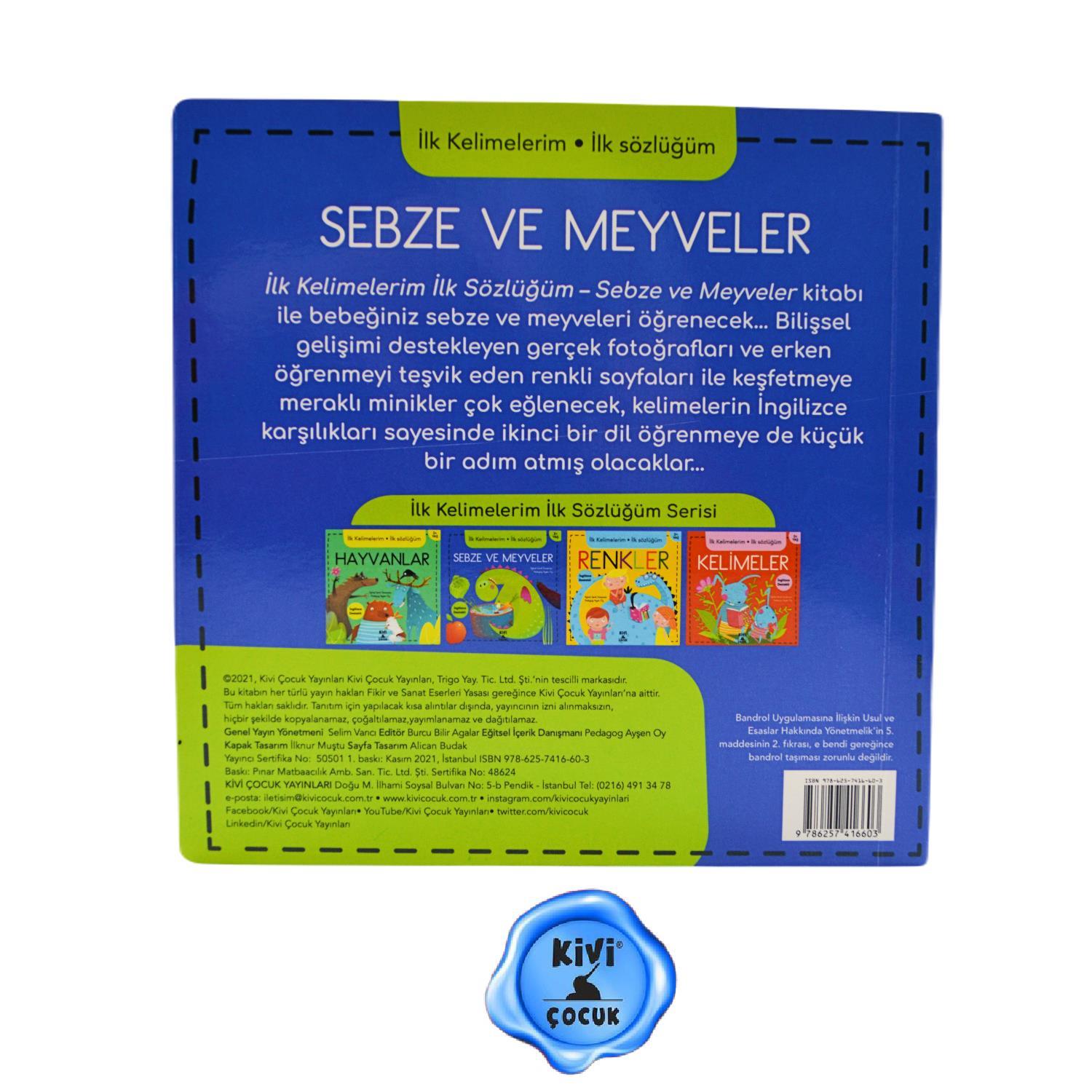 KİVİ ÇOCUKKivi Çocuk İlk Kelimelerim İlk Sözlüğüm SEBZE ve MEYVELER - KTP