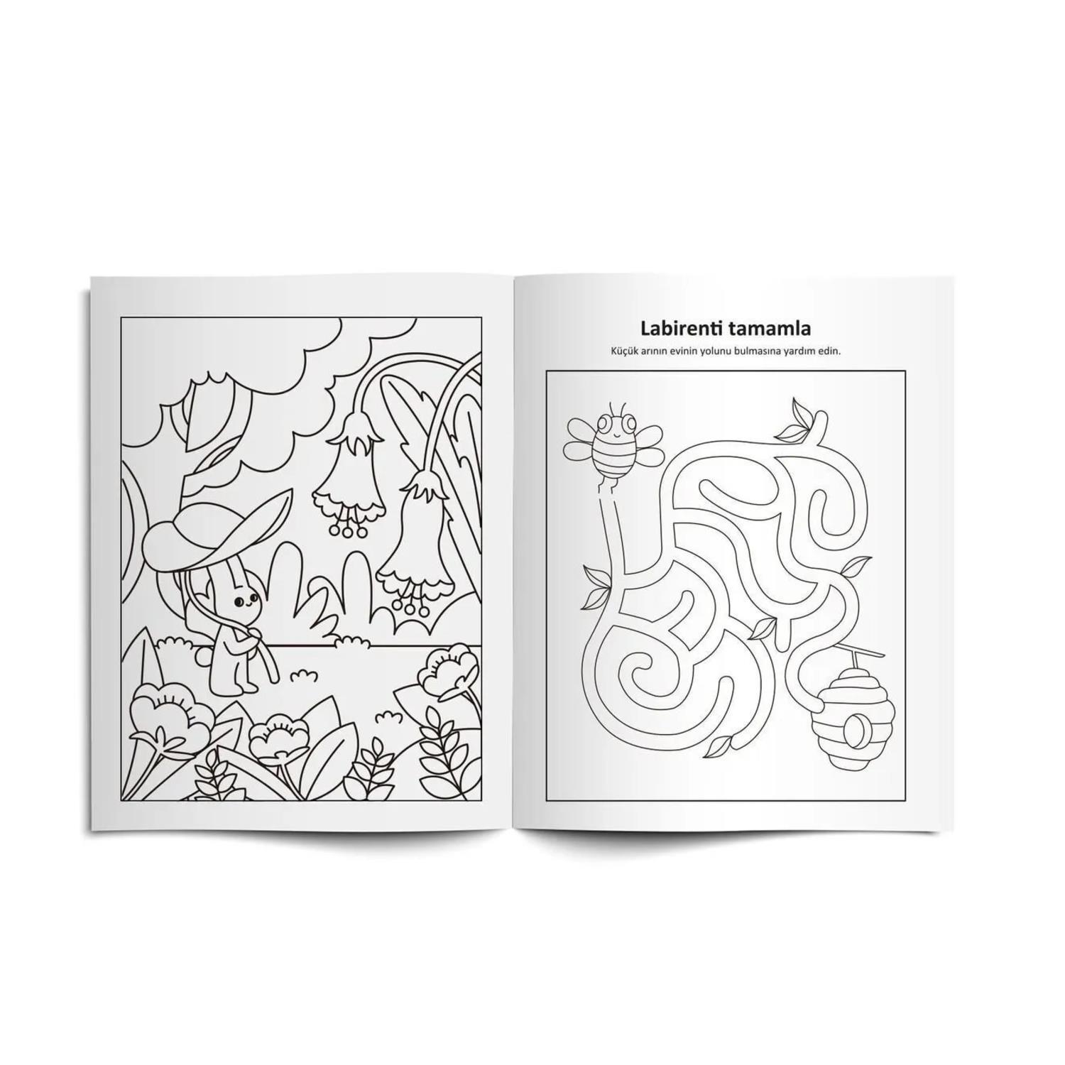 LinoLino A4 Boya Sil Aktivite Kitabı 16 Sayfa Hayvanlar (BS-1006)