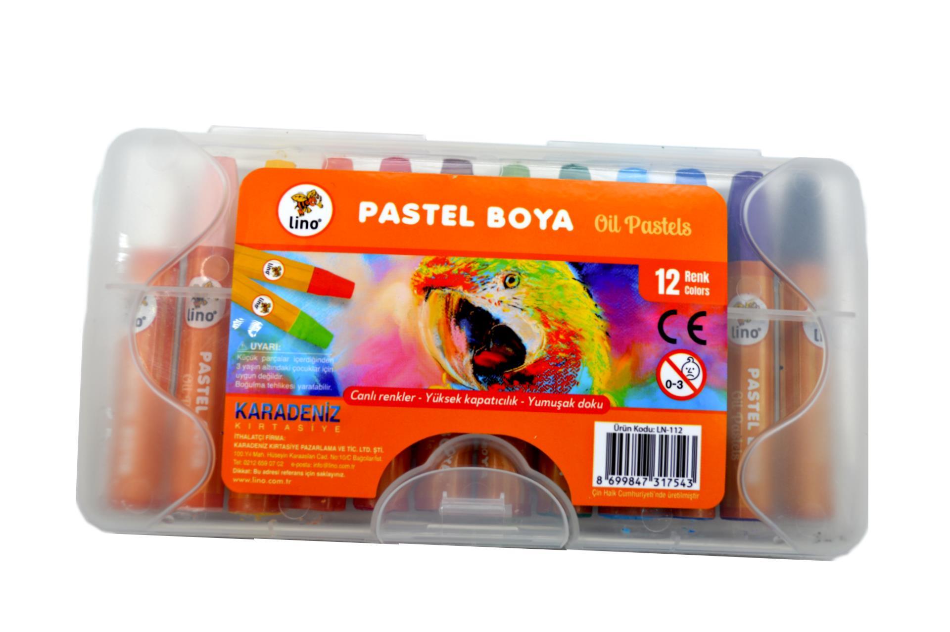 LinoLino Pastel Boya 12 Renk Plastik Kutulu LN_112