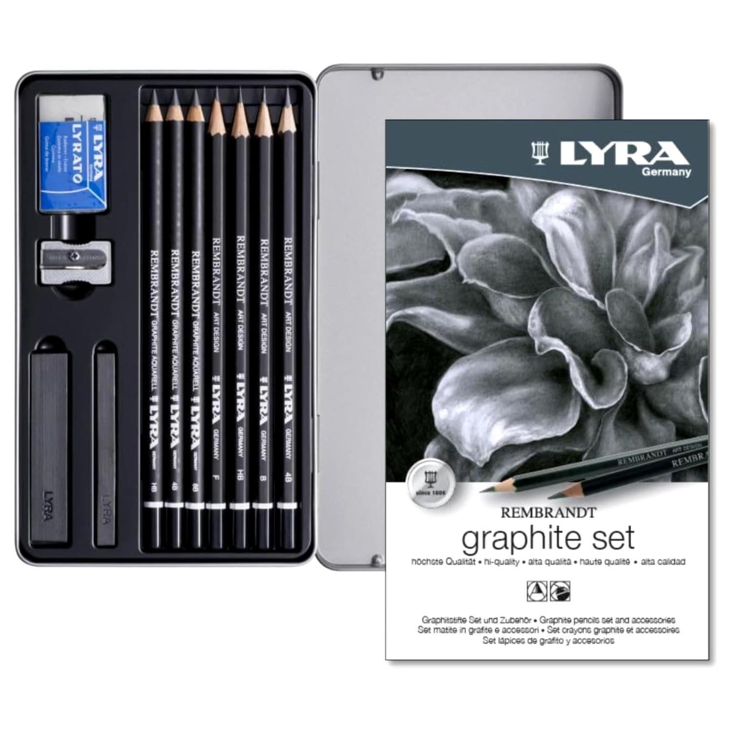 LyraLyra Rembrandt Graphite Metal Kutu Eskiz Çizim Seti 11 Parça (L2051111) (FLA1)